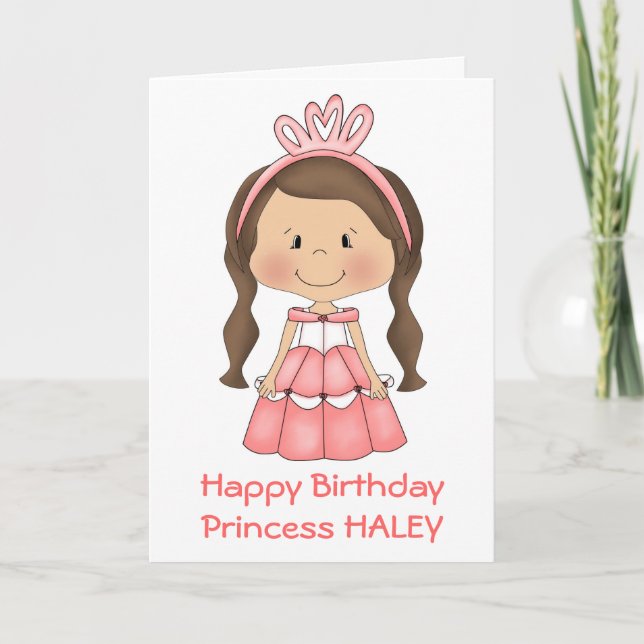 Personalized Princess Birthday card (Front)