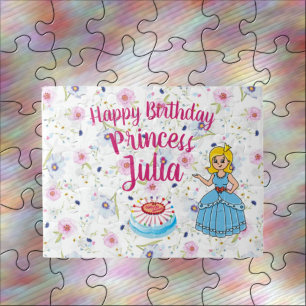 Personalized Princess Birthday Jigsaw Puzzle