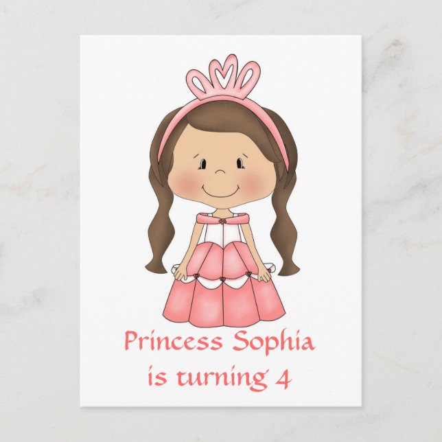 Personalized Princess birthday party invitations (Front)
