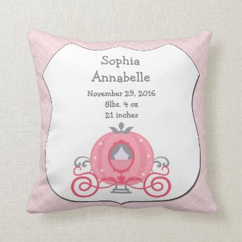 Personalized Princess Carriage Baby Girl Pillow by Personalizedbydiane at Zazzle