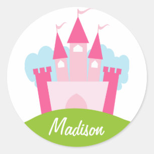 Personalized Princess Castle Classic Round Sticker