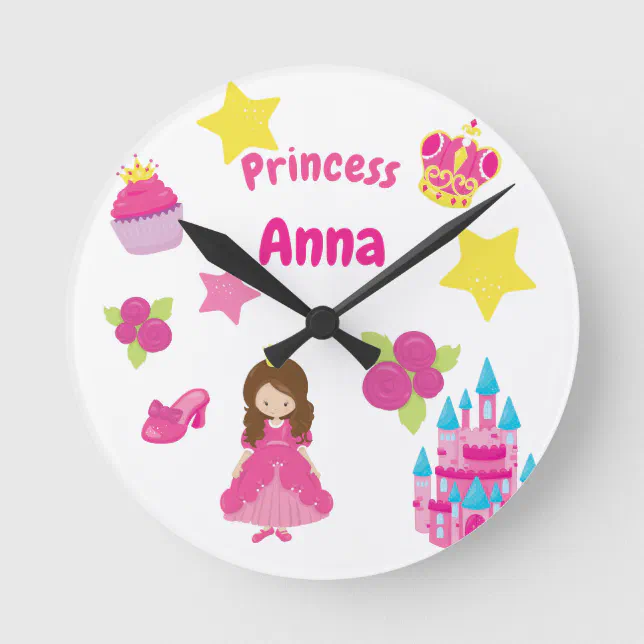 Princess Clock Drawing Personalized princess clock | Zazzle