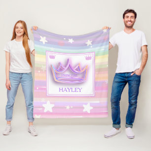 Personalized Princess Colorful Fleece Blanket