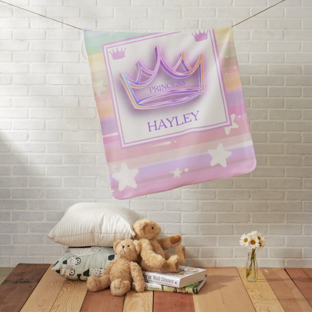 Personalized Princess Crown  Baby Blanket (In Situ)