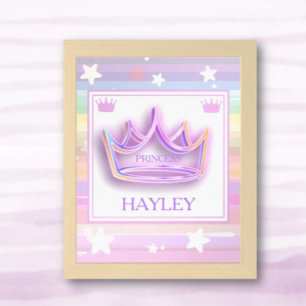 Personalized Princess Crown Framed Wall Poster