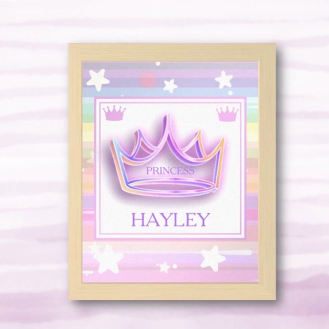 Personalized Princess Crown Framed Wall Poster (Creator Uploaded)