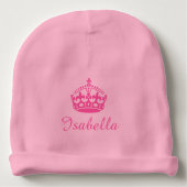 Personalized princess crown girls baby beanie hat (Front)