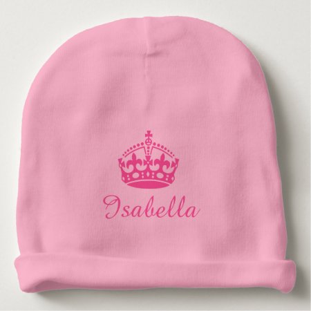 Personalized Princess Crown Girls Baby Beanie Hat