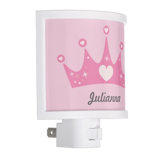 Personalized Princess Crown Night Light / Pink (Right)