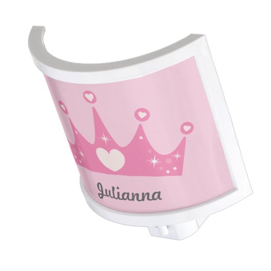 Personalized Princess Crown Night Light / Pink (Angled)