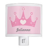 Personalized Princess Crown Night Light / Pink (Front)