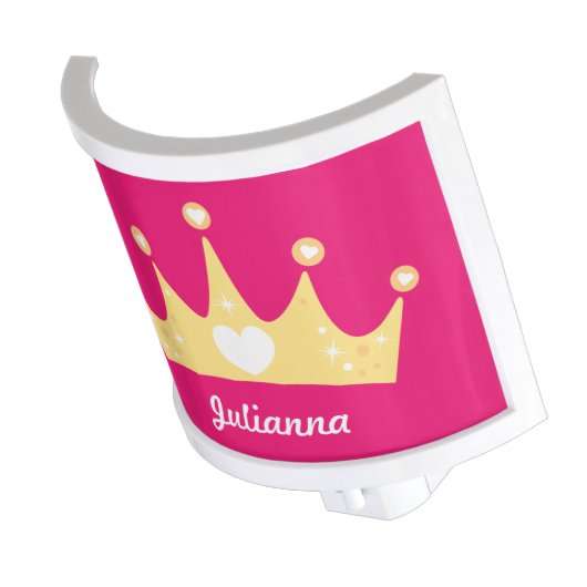 Personalized Princess Crown Night Light / Yellow (Angled)