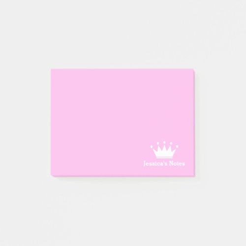 Personalized princess crown pink Post_it notes