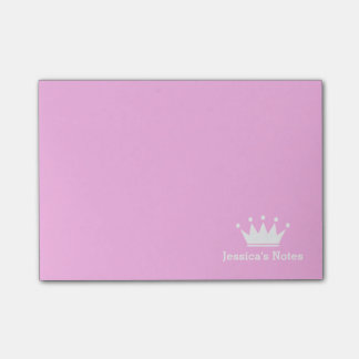 Personalized princess crown pink Post-it® notes