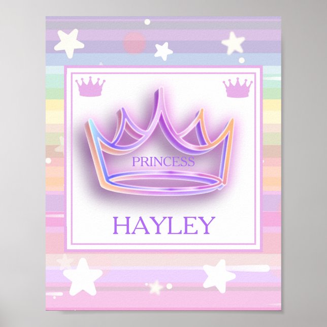 Personalized Princess Crown Wall Poster (Front)