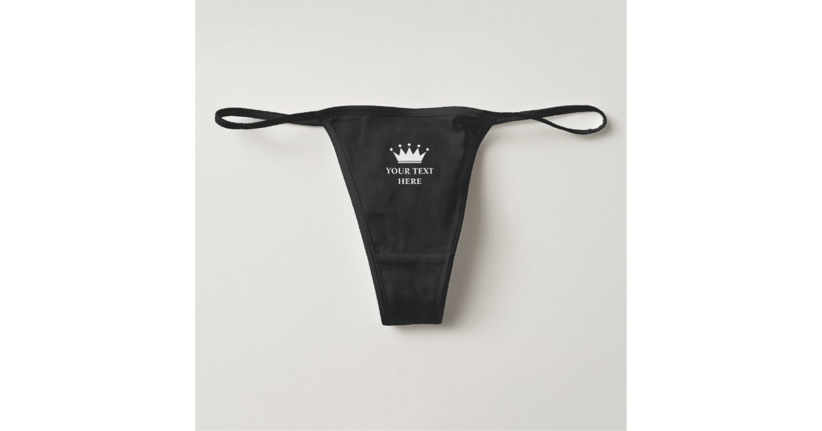 Personalized princess crown womens thong underwear