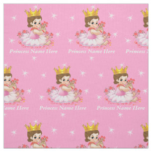 Personalized Princess Fabric by the Yard Your Text
