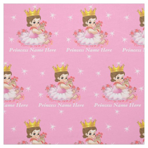 Personalized Princess Fabric by the Yard Your Text