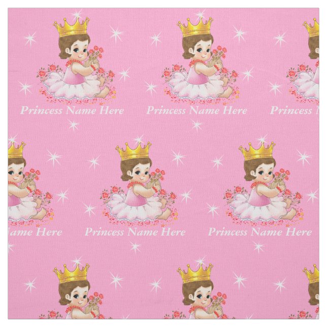 Personalized Princess Fabric by the Yard Your Text (Swatch)