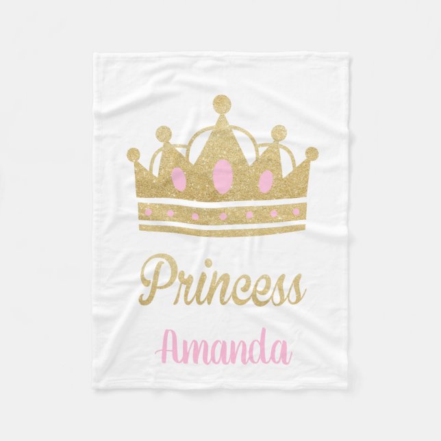 Personalized Princess Fleece Blanket (Front)