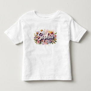 Personalized Princess Floral Kids T-Shirt