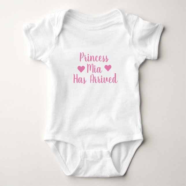 Personalized Princess Has Arrived Bodysuit (Front)