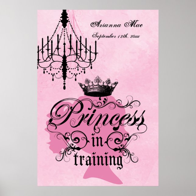 Personalized Princess in Training Nursery Poster (Front)