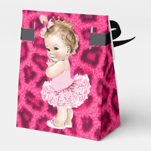Personalized Princess in Tutu Baby Shower Leopard Favor Boxes