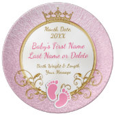 Personalized Princess Keepsake Gifts for Baby Girl Dinner Plate (Front)