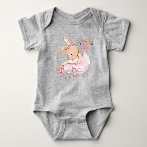 Personalized Princess Lilibet Ballerina Rabbit Baby Bodysuit