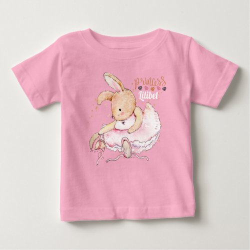 Personalized Princess Lilibet Ballerina Rabbit Baby T_Shirt