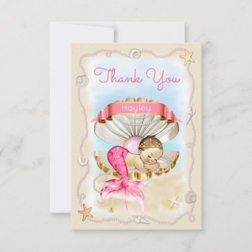 Personalized Princess Mermaid Clam Shell Thank You