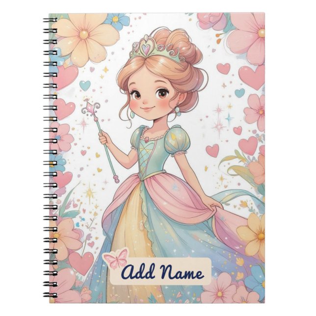 Personalized Princess Notebook – Add Name (Front)