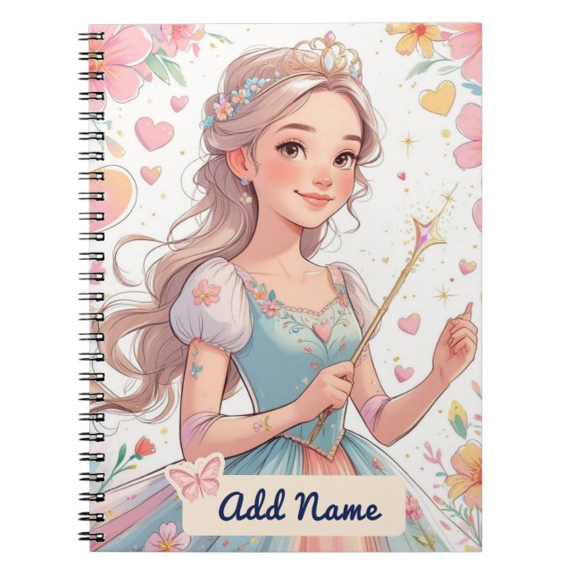 Personalized Princess Notebook – Add Name (Front)