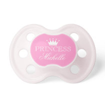 Personalized princess pacifier with name and crown Personalized princess pacifier with name and crown