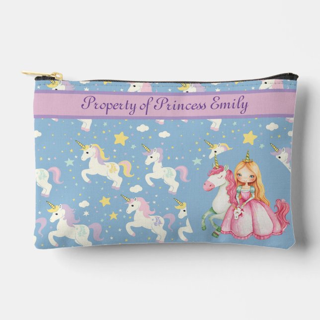Personalized Princess Pencil Case Accessory Pouch (Front)