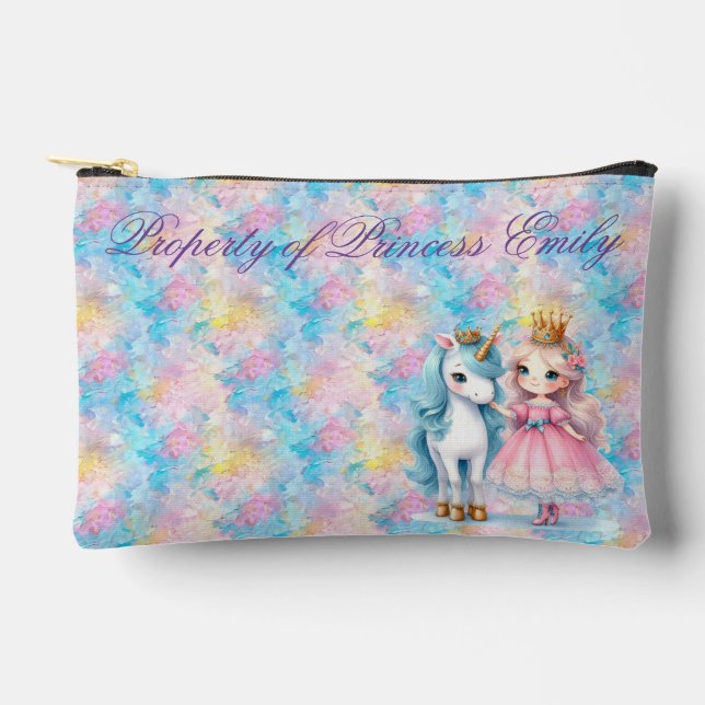 Personalized Princess Pencil Case Accessory Pouch (Front)