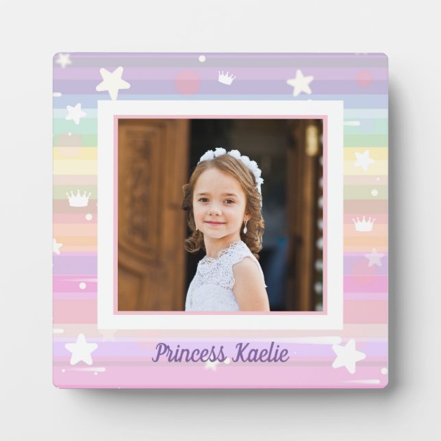 Personalized Princess Photo tabletop Plaque (Front)