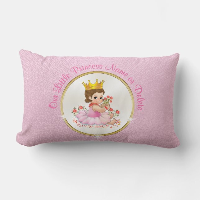 Personalized Princess Pillow, Your Text or Photo Lumbar Pillow (Front)
