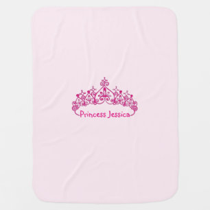 Personalized Princess Pink Tiara Baby Girl's Stroller Blanket