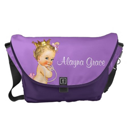 Personalized Princess Purple Baby Diaper Bag