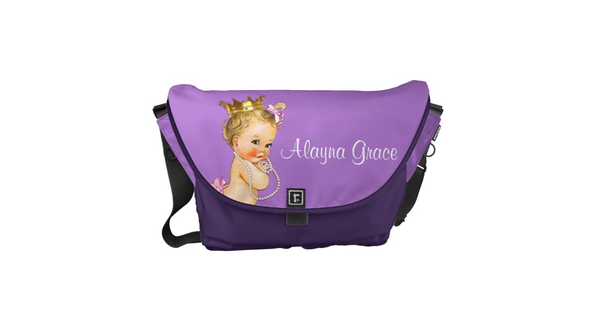 Personalized Princess Purple Baby Diaper Bag | Zazzle