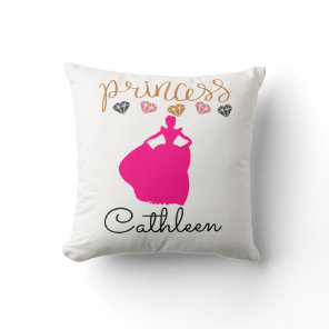 Personalized Princess Throw Pillow