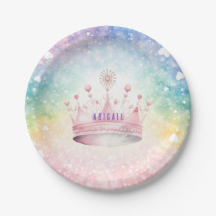 Personalized Princess Tiara Birthday Paper Plates