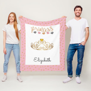 Personalized Princess Tiara Fleece Blanket