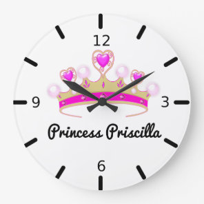 Personalized Princess Tiara Large Clock