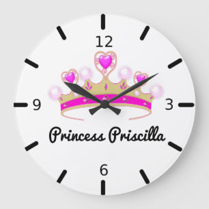 Personalized Princess Tiara Large Clock