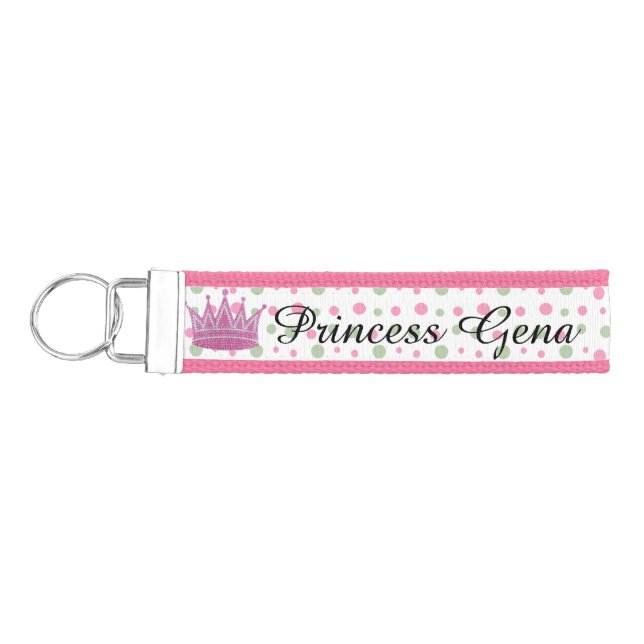 Personalized Princess Wrist Keychain (Keys on Left)