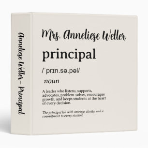 Personalized Principal Definition 3 Ring Binder