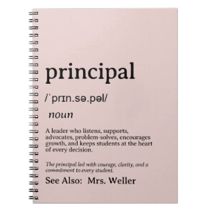 Personalized Principal Definition Leadership Notebook